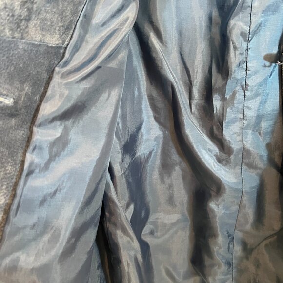 ISZ Leathers Blue Suede Long Button Down Jacket Size Medium - Picture 4 of 7